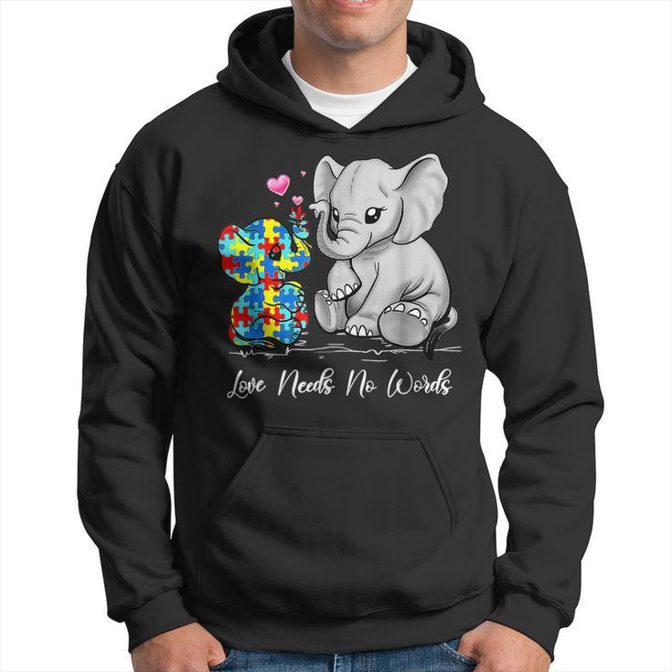 Autism Awareness Love Needs No Words Elephant Support Gifts  Hoodie