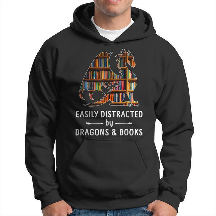 Awesome Dragons  Easily Distracted By Dragons And Books  Hoodie