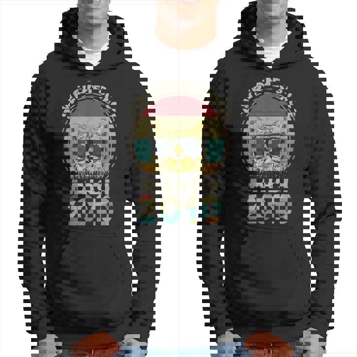 Awesome Since March 2010 12 Geburtstag Geschenke Katzenliebhaber Hoodie