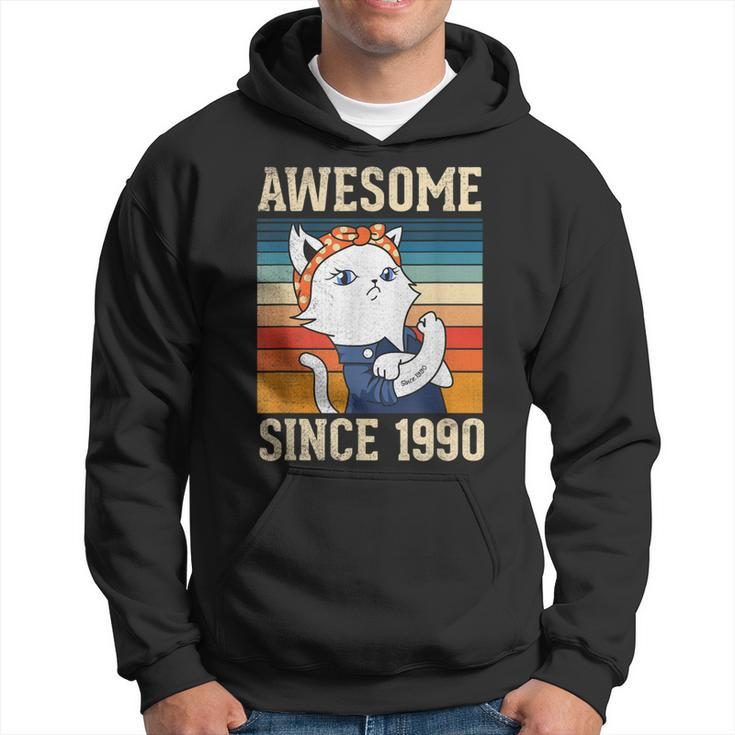 Awesome Since 1990 Vintage Women Birthday Gift 33 Years Old  Hoodie