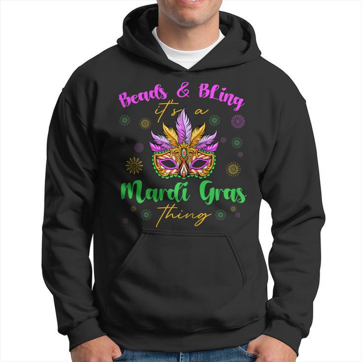 Beads & Bling Its A Mardi Gras Thing Feather Mask Outfit Men Hoodie