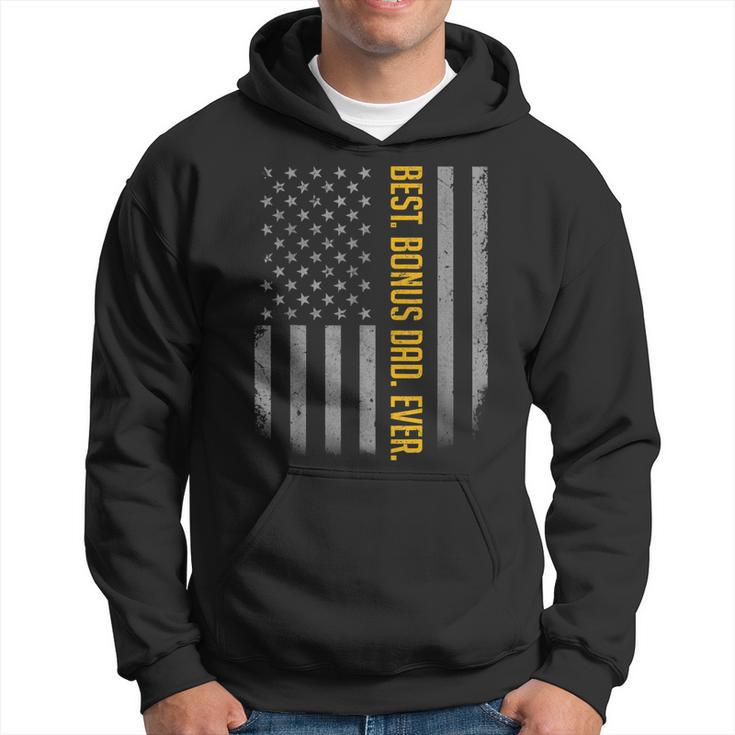 Best Bonus Dad Ever American Flag Gift For Fathers Day Hoodie