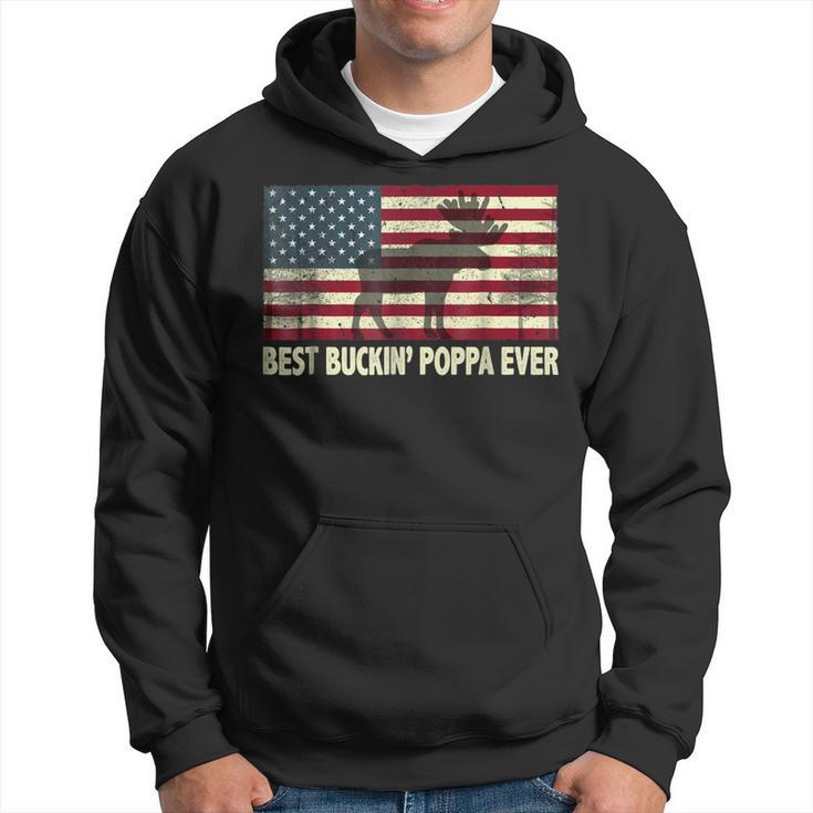Best Buckin Poppa Ever  Usa Flag Gift For Fathers Day Hoodie