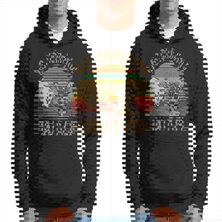Best Chihuahua Dad Ever Retro Vintage Sunset V2 Hoodie