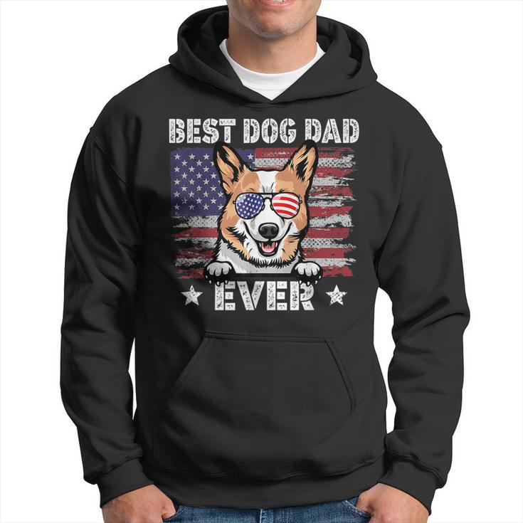 Best Corgi Dad Ever American Flag Fathers Day  Hoodie