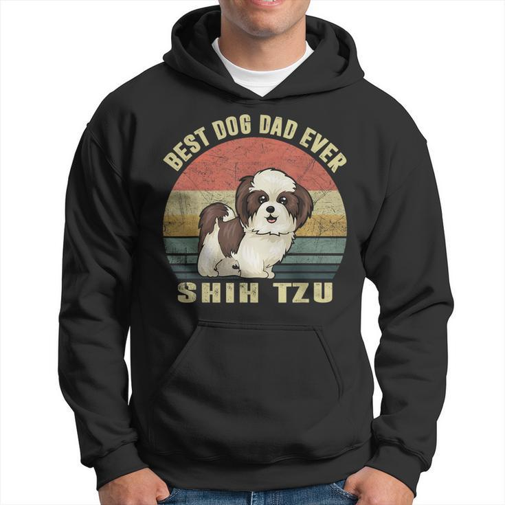 Best Dog Dad Ever Retro Vintage Shih Tzu Dog Lover Gift Gift For Mens Hoodie