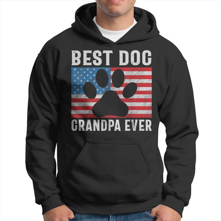 Best Dog Grandpa Ever 4Th Of July American Flag Patriotic Gift For Mens Hoodie