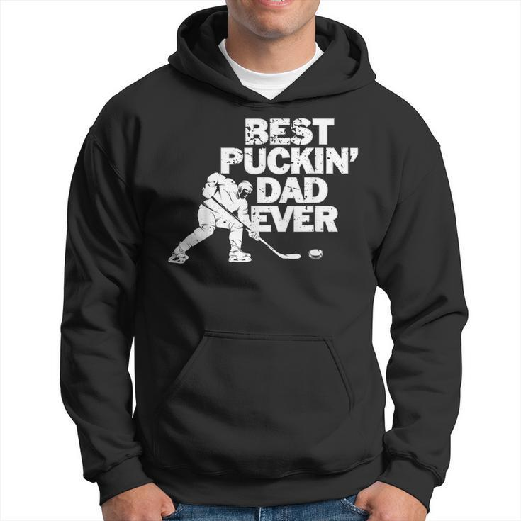 Best Puckins Dad Ever  Cool Ice Hockey Gift For Father Hoodie