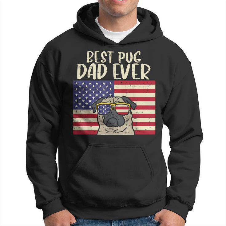 Best Pug Dad Ever Us Flag Vintage Patriotic Pet Dog Men Gift Gift For Mens Hoodie