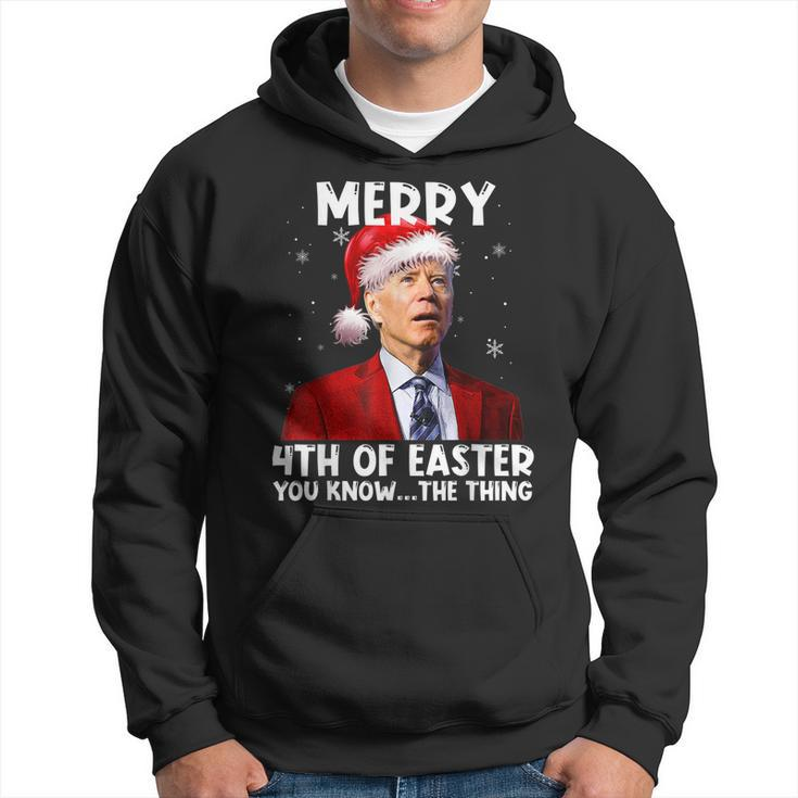 Biden Santa Christmas Merry 4Th Of Easter You Know The Thing  V2 Hoodie