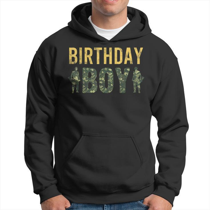 Birthday Boy Army Military Party Camouflage Lover Gift Hoodie