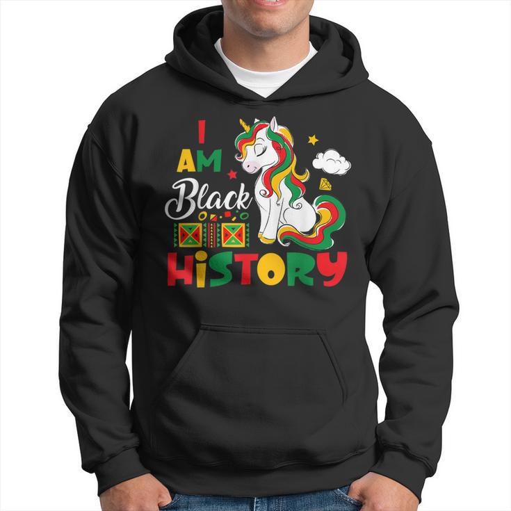 Black History Month I Am Black History Pride Unicorn  Hoodie