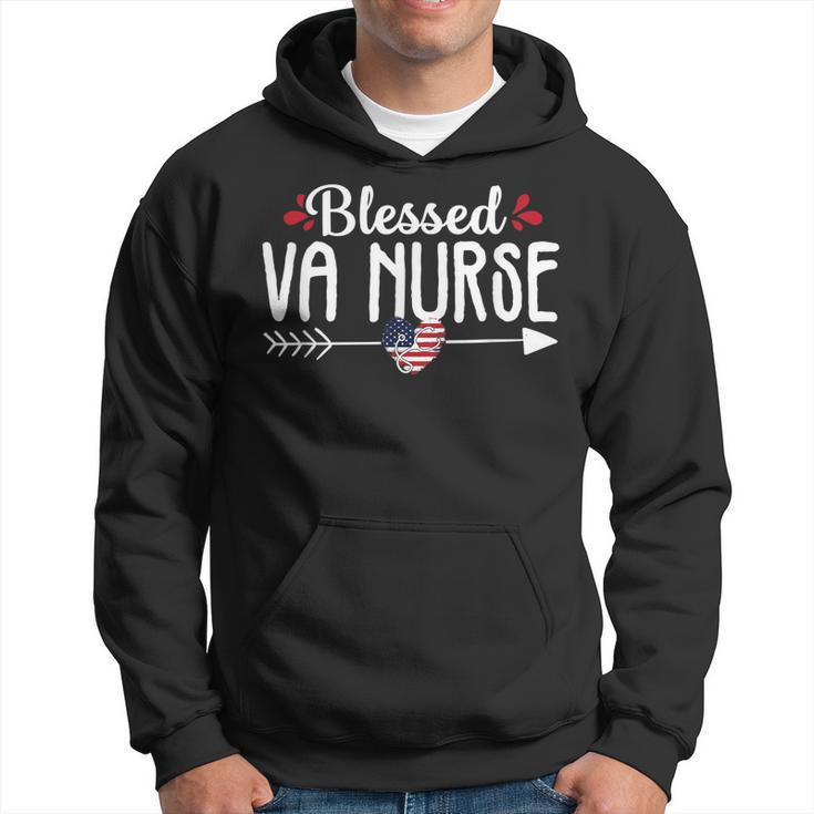 Blessed Va Nurse Cute Rn Veteran Nursing Gift Women  Men Hoodie Graphic Print Hooded Sweatshirt