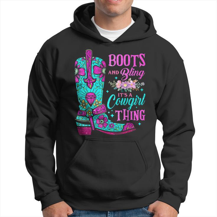 Boots And Bling Its A Cowgirl Thing Rodeo Hat Funny  Hoodie