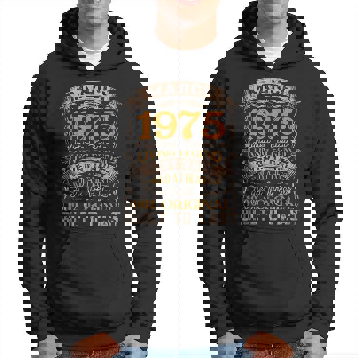 Born In March 1975 Vintage 47Th Birthday 47 Years Old Hoodie