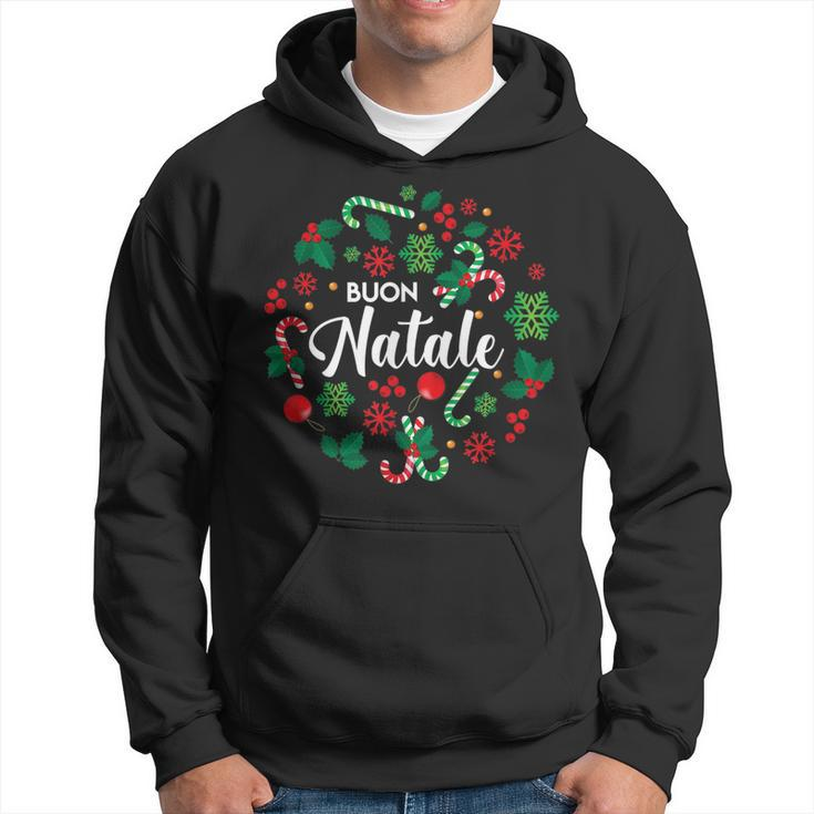 Buon Natale Italian Merry Christmas Holiday Greeting Xmas  Men Hoodie Graphic Print Hooded Sweatshirt