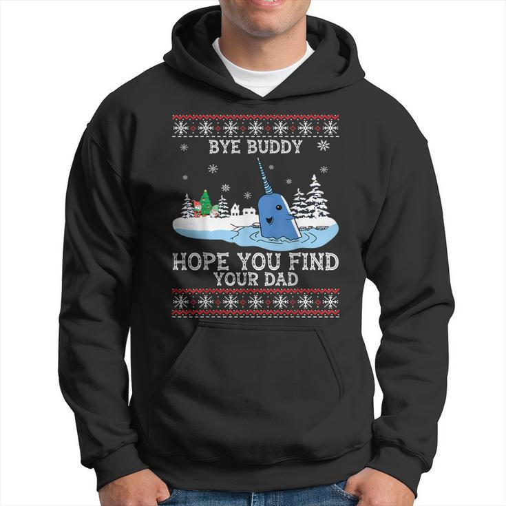 Byebuddyhopeyou Find Your Dad Whale Ugly Xmas Sweater Hoodie