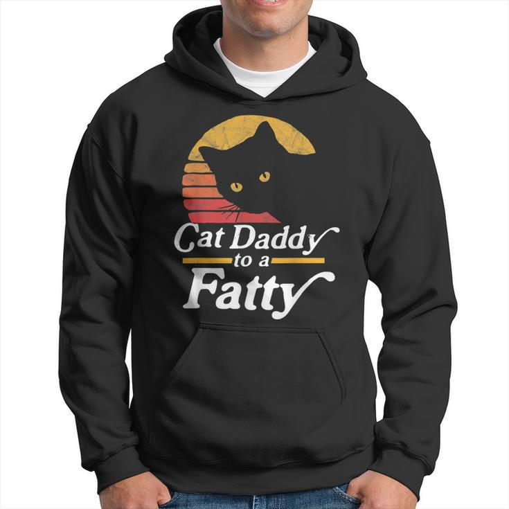 Cat Daddy To A Fatty Funny Vintage 80S Sunset Fat Chonk Dad  Hoodie