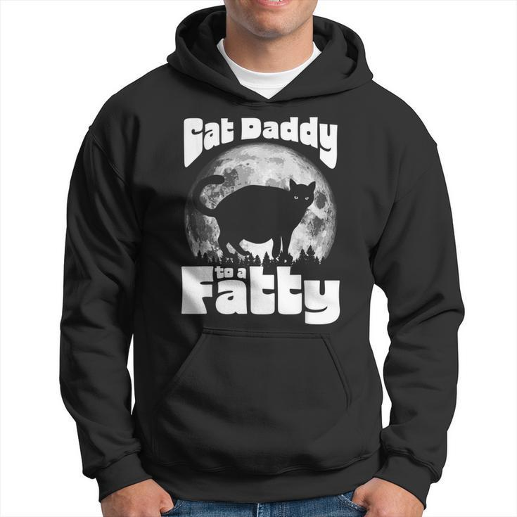 Cat Daddy To A Fatty Funny Vintage Full Moon & Chonk Dad  Hoodie