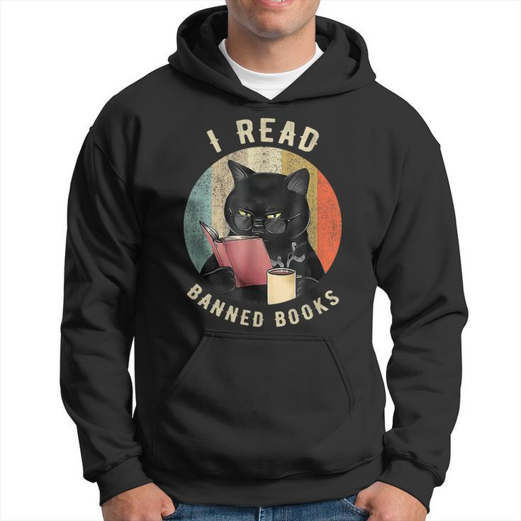 Cat I Read Banned Books Funny Bookworms Reading Book  Hoodie