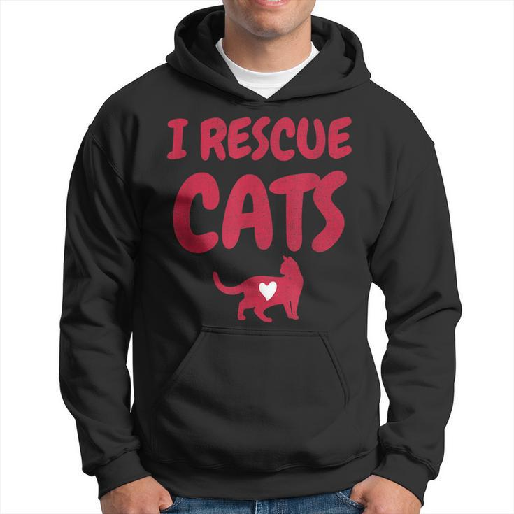 Cat Rescuer Design I Rescue Cats Animal Foster Carer Gift  Men Hoodie Graphic Print Hooded Sweatshirt