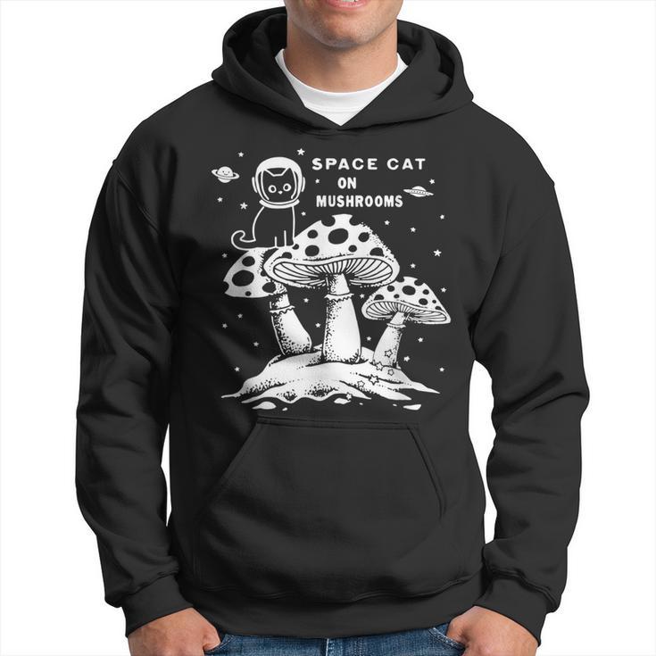 Catronaus Space Cat On Mushrooms Ufo Funny Space Cat Hoodie