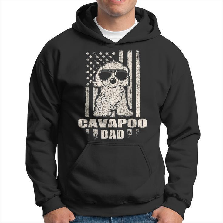 Cavapoo Dad Cool Vintage Retro Proud American  Hoodie