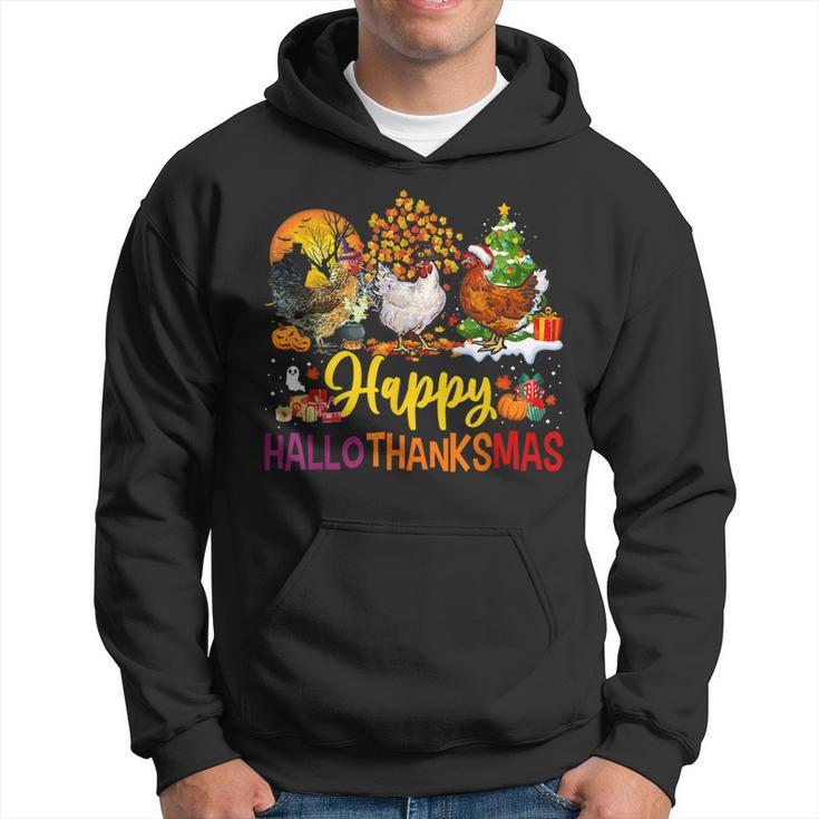 Chicken Halloween Happy Hallothanksmas Autumn Thanksgiving  Men Hoodie Graphic Print Hooded Sweatshirt