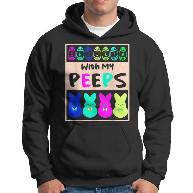 Chillin With My Peeps Cute Bunny Easter Hoodie