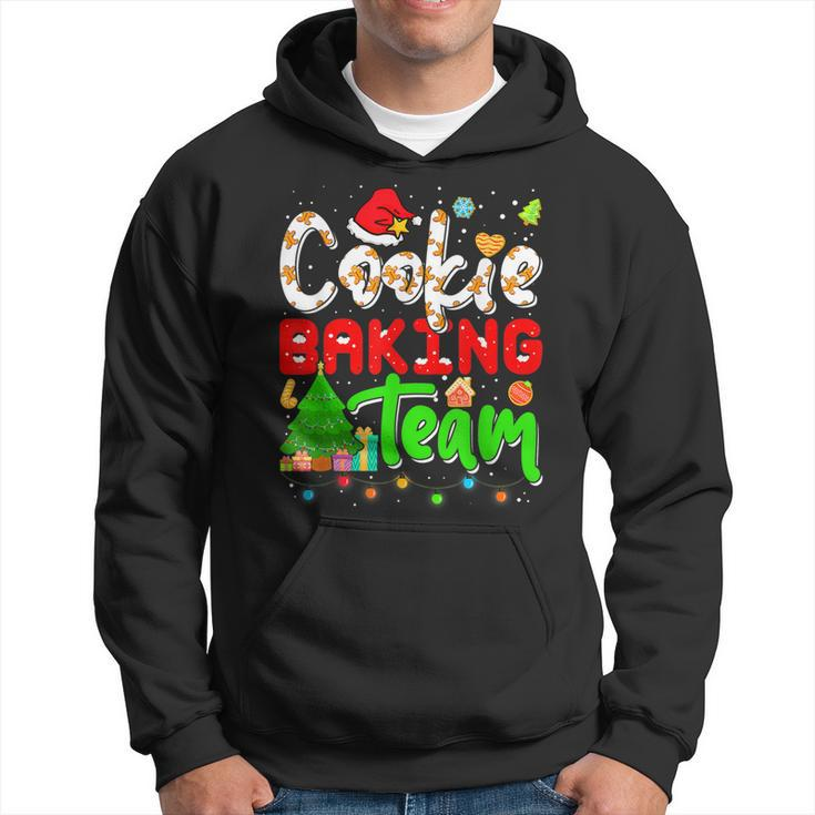 Christmas Cookie Baking Team Xmas Lights Santa Gingerbread  Men Hoodie Graphic Print Hooded Sweatshirt