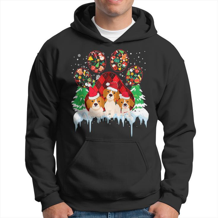 Christmas Santa Paws Dog Paws Beagle Dog Lover  In Xmas  Men Hoodie Graphic Print Hooded Sweatshirt
