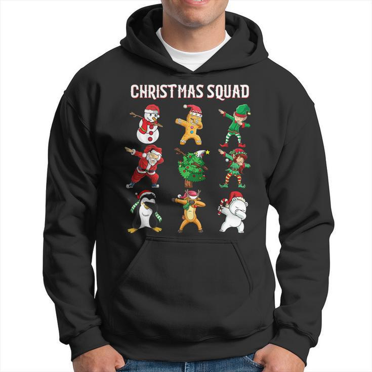 Christmas Squad Dab Santa Friends Matching Family Christmas  Men Hoodie Graphic Print Hooded Sweatshirt