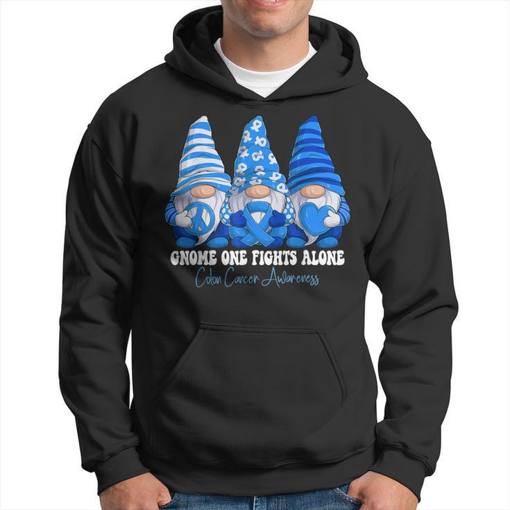 Colon Cancer Awareness Month Blue Ribbon Gnomies Support  Hoodie