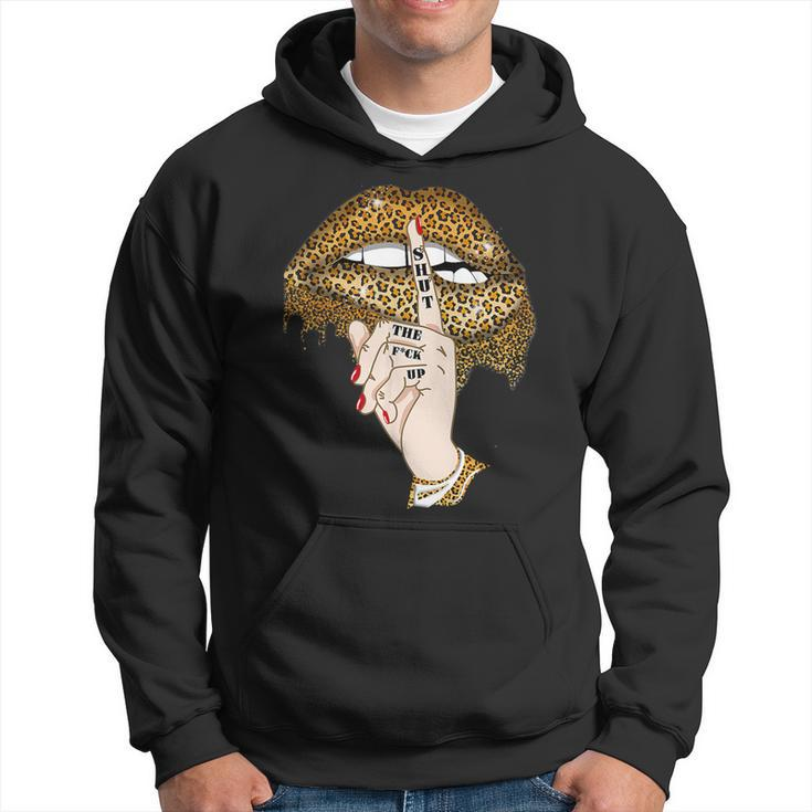 Cool Leopard Lips Shut The Fuck Up Lgbt Pride Month  Hoodie
