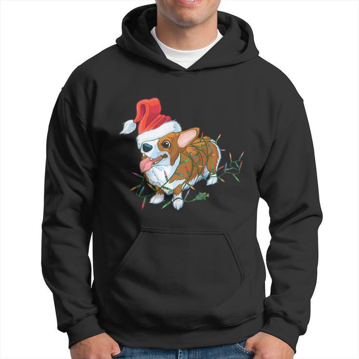 Corgi Dog Light Merry Corgmas Santa Corgi Ugly Christmas Funny Gift Hoodie