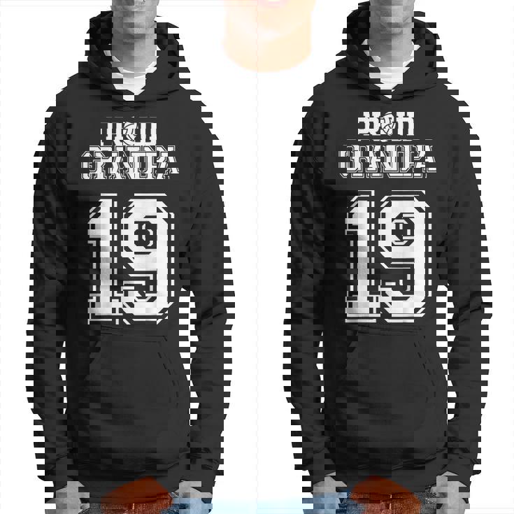 Custom Proud Volleyball Grandpa Number 19 Personalized Men Hoodie