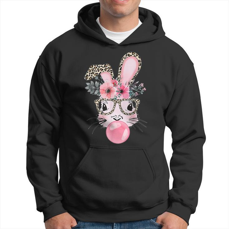 Cute Bunny With Leopard Glasses Happy Easter Day  Hoodie