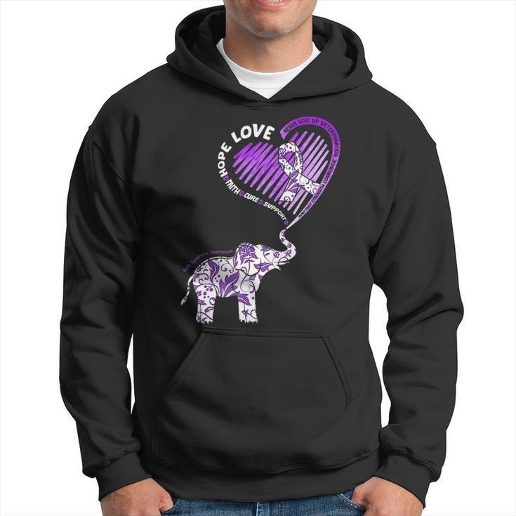 Cute Elephant With Heart Rett Syndrome Awareness Gifts Hoodie