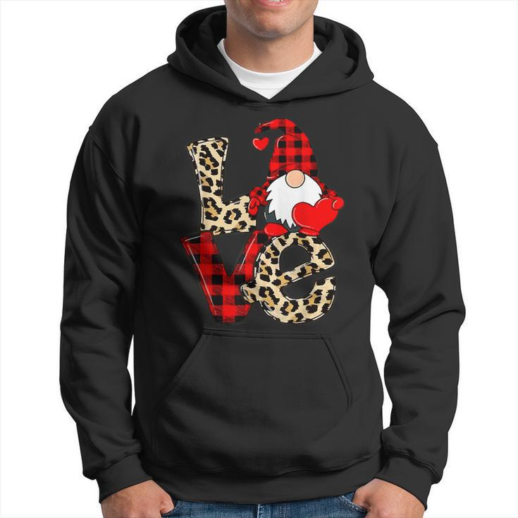 Cute Gnomes Valentines Love Leopard Plaid Couple Matching  V4 Hoodie
