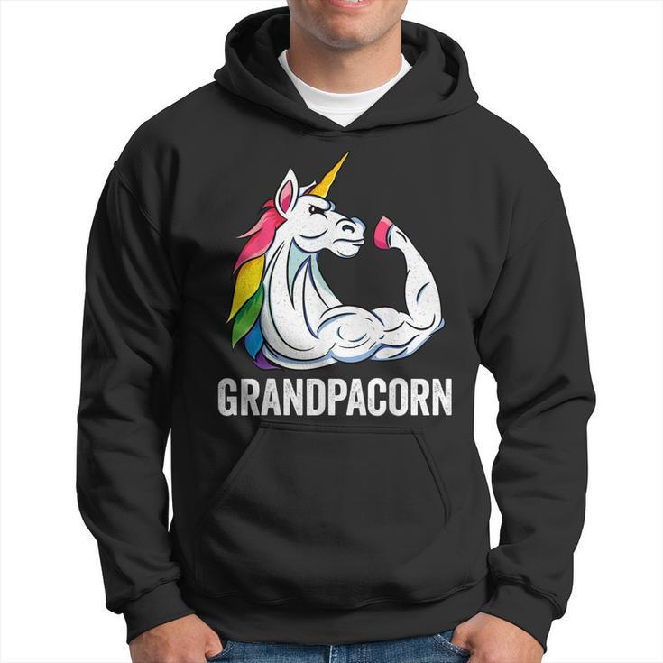 Cute Unicorn Grandpa Girl Birthday Party Apparel Grandpacorn Gift For Mens Hoodie