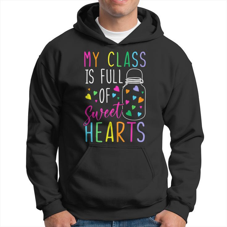 Cute Valentines Day Teacher Gift Love My Sweet Students  Men Hoodie Graphic Print Hooded Sweatshirt