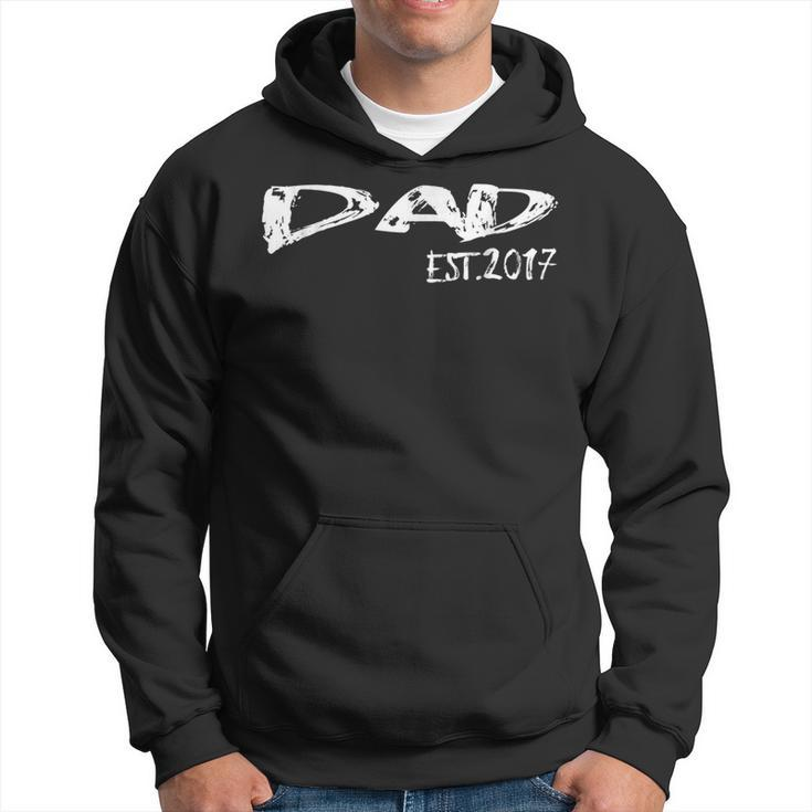 Dad Est 2017  New Daddy Father After Wedding & Baby Gift For Mens Hoodie