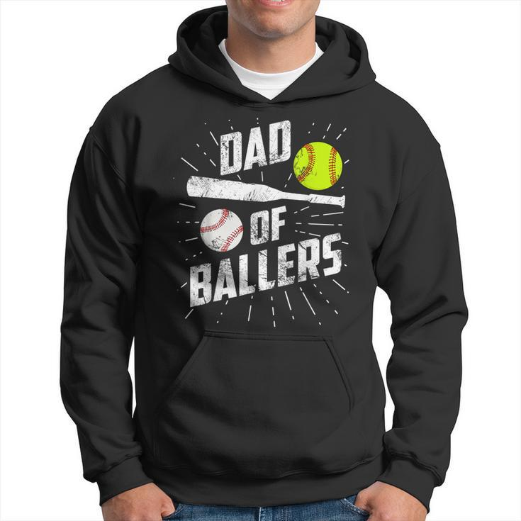 Dad Of Ballers Funny Baseball Softball Game Fathers Day Gift  Hoodie