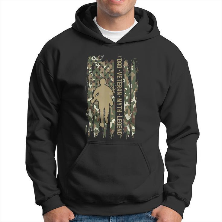 Dad The Man The Myth The Legend Fathers Day Camo Us Flag Hoodie