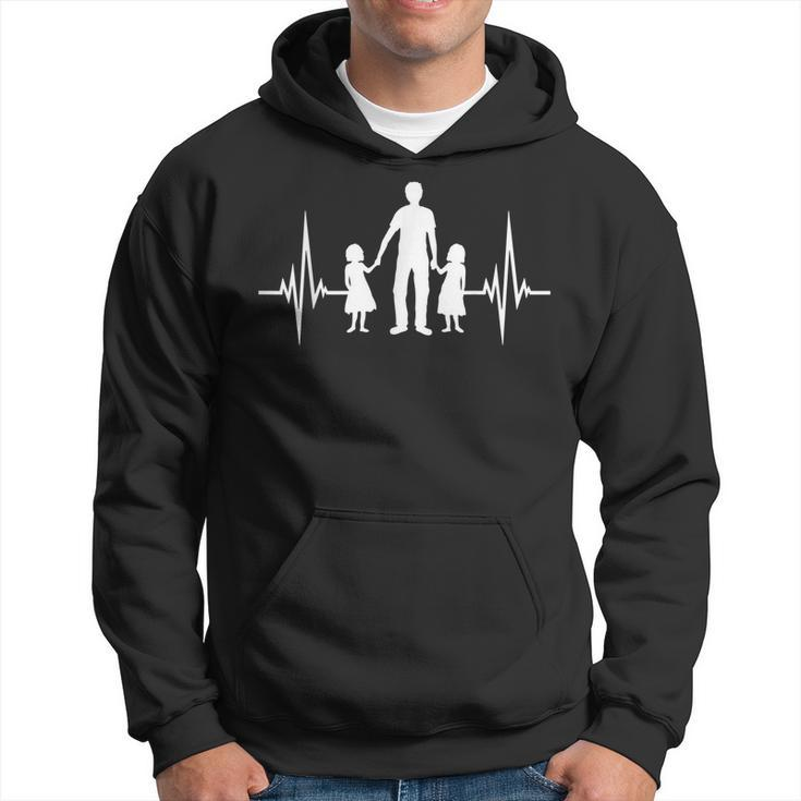 Dad With 2 Daughters Pulse Gift For Mens Hoodie
