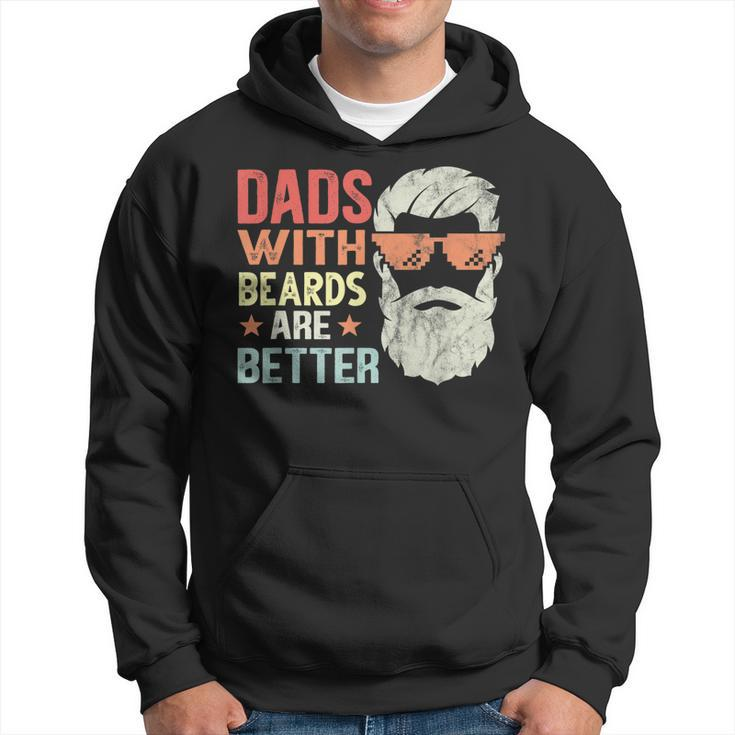 Dads With Beards Are Better Retro Father´S Day Bearded Daddy  Hoodie