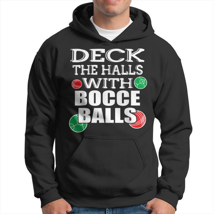 Deck The Halls With Bocce Balls Italian Christmas Men Hoodie