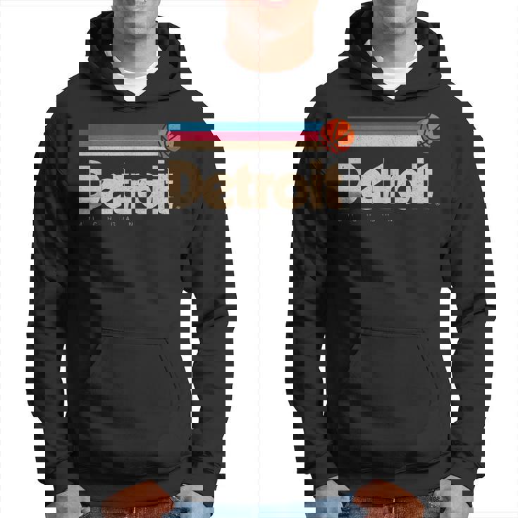 Detroit Basketball B-Ball City Michigan Retro Detroit  Hoodie