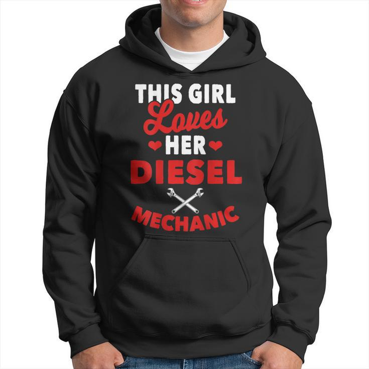 Diesel Mechanic Gifts Wife Girlfriend Design On Back Hoodie