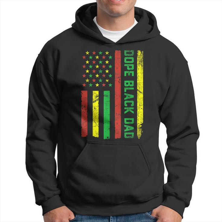 Dope Black Dad Junenth Flag Pride African American Gift For Mens Hoodie